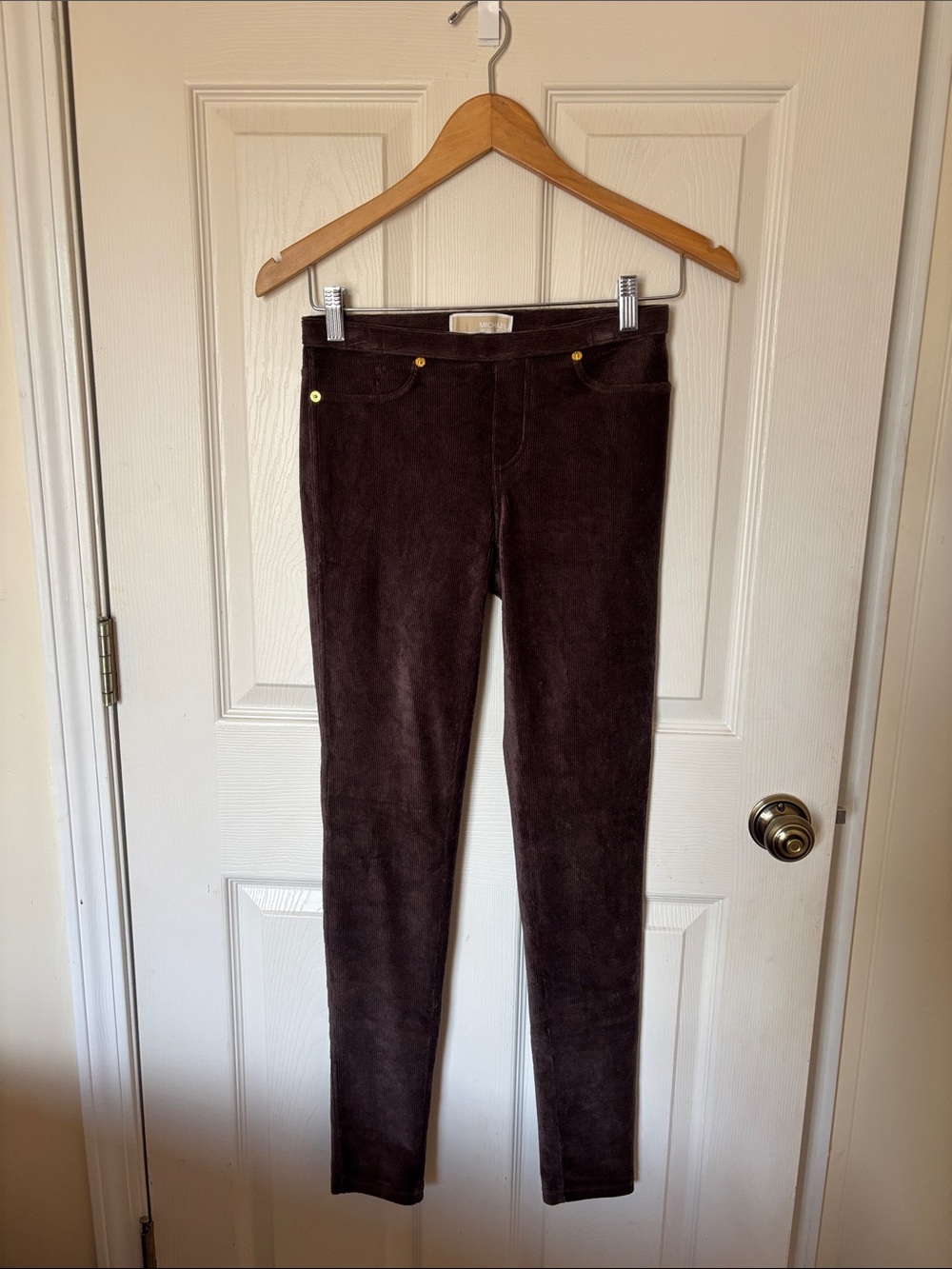 MICHAEL Michael Kors Dark Brown Corduroy Skinny Pants